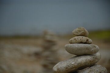 Stone tower with foreground focused on the island of re