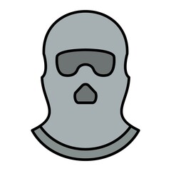 Vector Balaclava Filled Outline Icon Design