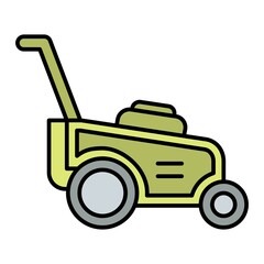 Vector Grass Cutter Filled Outline Icon Design