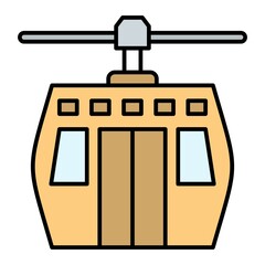 Vector Ski Lift Filled Outline Icon Design