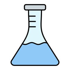 Vector Flask Filled Outline Icon Design