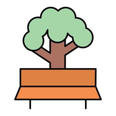 Vector Park Filled Outline Icon Design