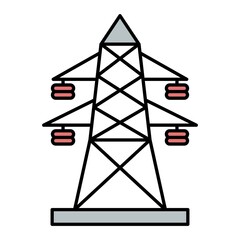 Vector Electric Pole Filled Outline Icon Design