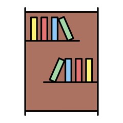  Vector Book Shelf Filled Outline Icon Design