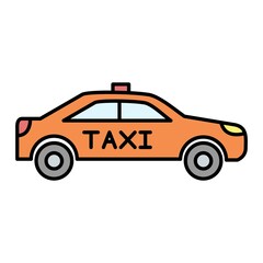 Fototapeta premium Vector Taxi Filled Outline Icon Design