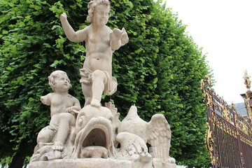 baroque statue in nancy in lorraine (france) 