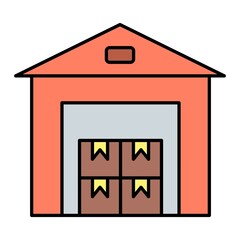  Vector Warehouse Filled Outline Icon Design