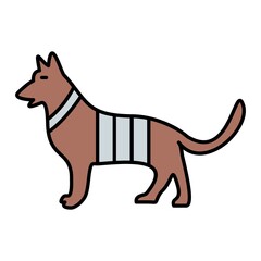 Vector Army Dog Filled Outline Icon Design