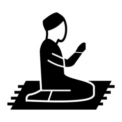Vector Praying Glyph Icon Design