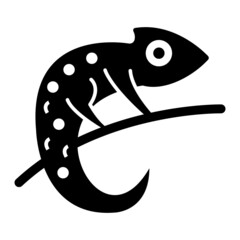 Vector Chameleon Glyph Icon Design