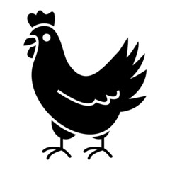 Vector Chicken Glyph Icon Design
