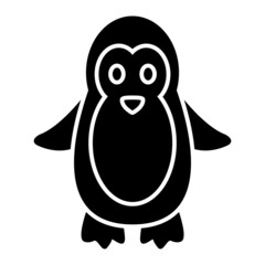 Vector Penguin Glyph Icon Design