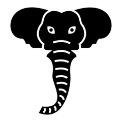 Vector Elephant Glyph Icon Design