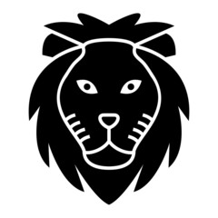 Vector Lion Glyph Icon Design