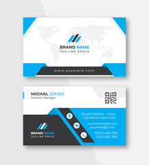 Modern and clean blue business card template