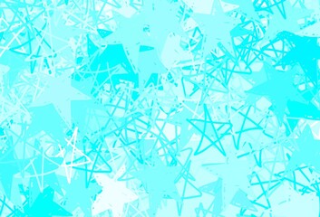 Light BLUE vector texture with beautiful stars.