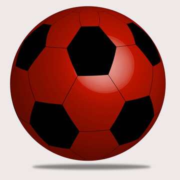 Red soccer ball for soccer game recreation	
