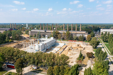 Obraz premium Warsaw, Poland - September 15 2021: New data canter to be build on the premises of the Warsaw Steelworks. It will make Bielany district Silicon Valley.
