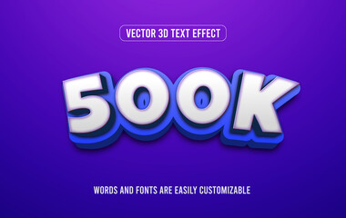 500k subscriber 3d editable text effect style