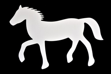 silhouette of a white horse on a black background