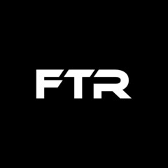 FTR letter logo design with black background in illustrator, vector logo modern alphabet font overlap style. calligraphy designs for logo, Poster, Invitation, etc.
