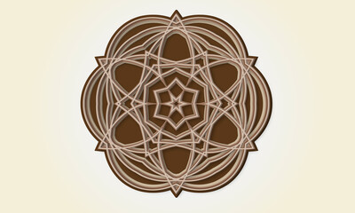 3d multilayer floral mandala illustration graphic. dark maroon, colorful, modern, gorgeous, 3d wall decoration, home decoration, gift, tree, leaf, flower