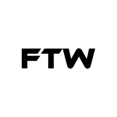 FTW letter logo design with white background in illustrator, vector logo modern alphabet font overlap style. calligraphy designs for logo, Poster, Invitation, etc.