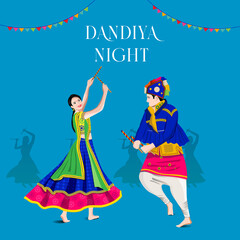 Navratri Couple playing garba