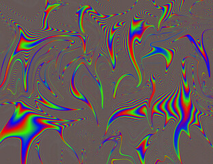 Naklejka premium Trippy Psychedelic Rainbow Background Glitch LSD Colorful Wallpaper. 60s Abstract Hypnotic Illusion. Hippie Retro Texture. hallucinations