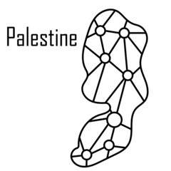 Palestine map icon, vector illustration in black isolated on white background.