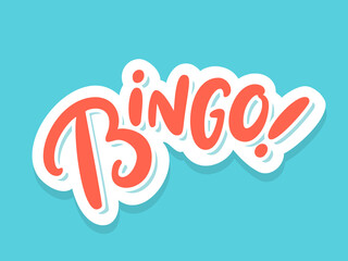 Bingo. Vector handwritten lettering card.