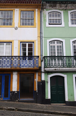 The colorful palaces of Angra do Heroismo, Terceira island, Azores