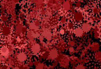 Dark Red vector backdrop with memphis shapes.