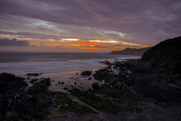 Purple sunset at the beach