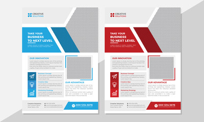 Business flyer template, Corporate flyer, Company flyer, Real-estate flyer collection Premium Vector