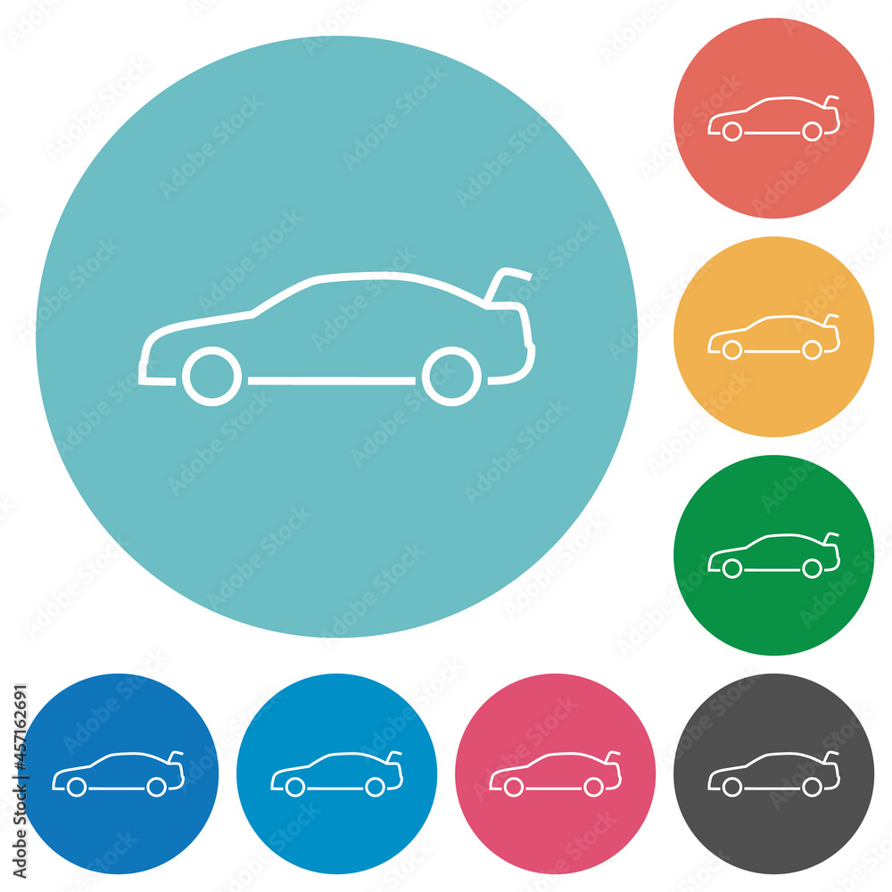 Aufkleber car trunk open dashboard indicator flat round icons