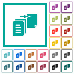 Move file solid flat color icons with quadrant frames