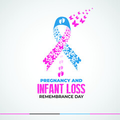 Fototapeta premium Pregnancy and Infant Loss Remembrance Day. 15th October. Poster. Baby Loss Awareness Day. Vector illustration.