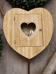 Wooden heart shaped jewelry box