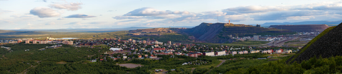 Fototapeta na wymiar Panorama of Kiruna in the Summer