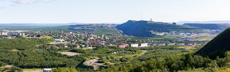 Panorama of Kiruna in the  Summer