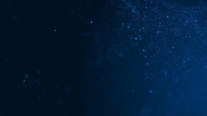 Floating Dark Blue Particles in Background, blue particle background