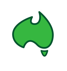 cute cartoon australia map stylised © Marty's Art