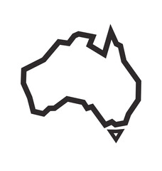 australia map simplified geometric square - obrazy, fototapety, plakaty