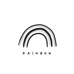 Rainbow vector illustration. Sweet simple icon. Hand lettering - Rainbow - 