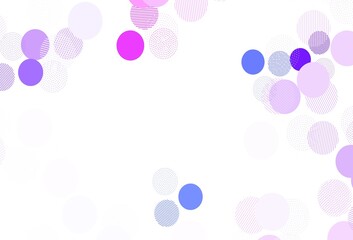 Light Pink, Blue vector background with bubbles.