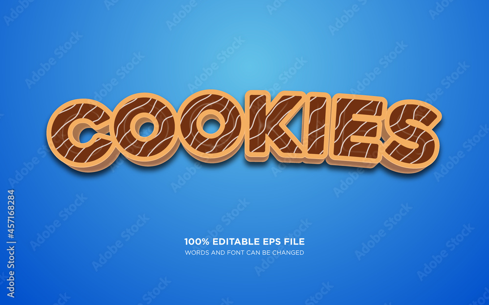 Poster cookie editable text style effect