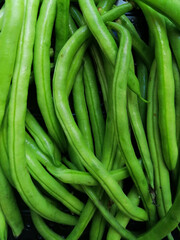 green beans on a market