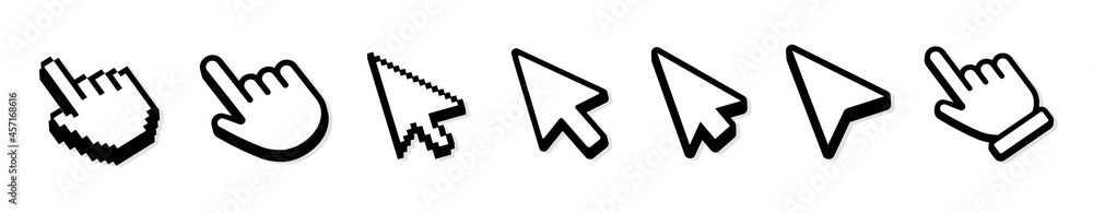 Poster cursor icon set vector. mouse arrow pointer. cursor mouse icon
