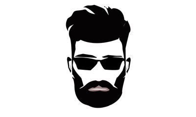 Stylish beard man logo